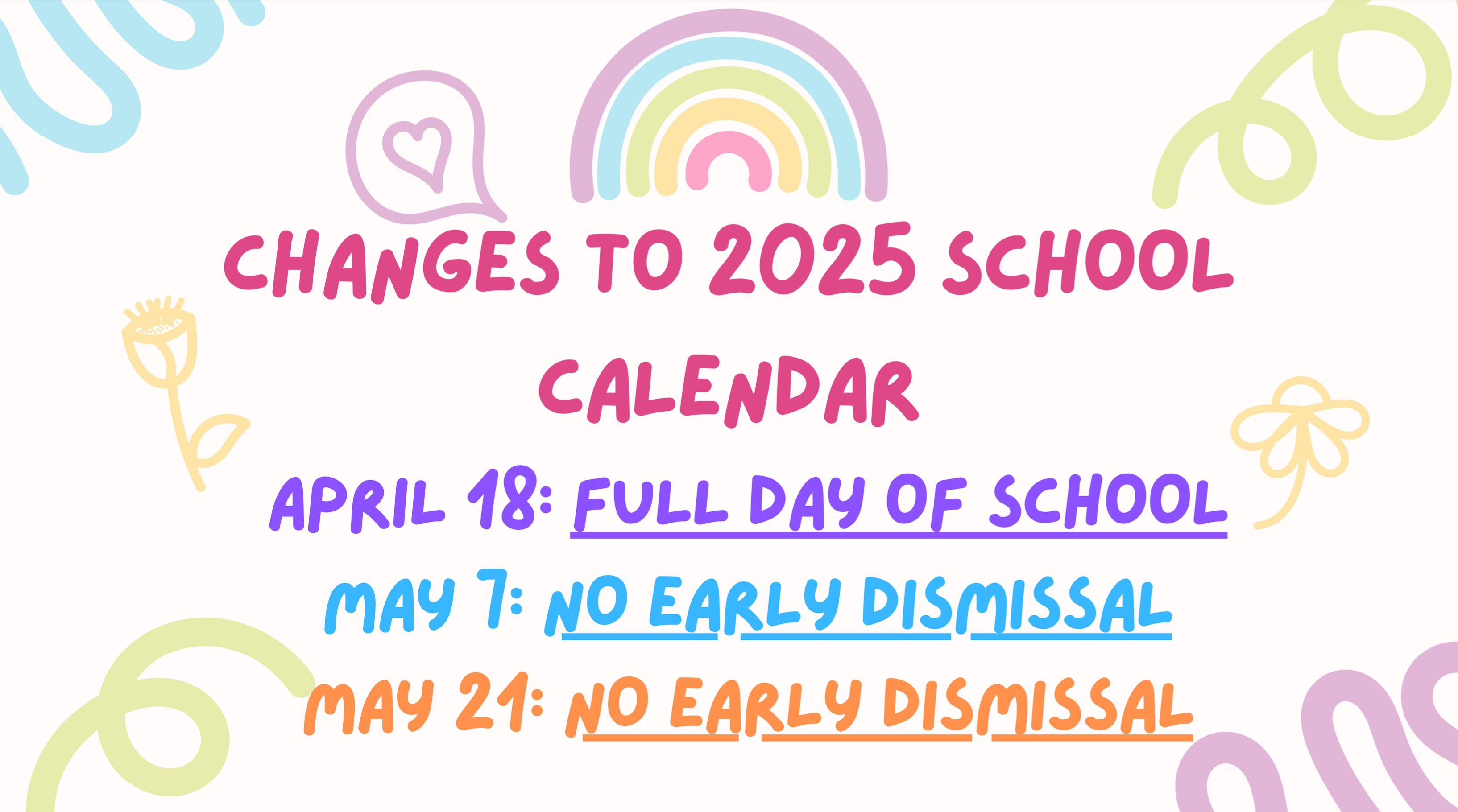 Calendar Changes